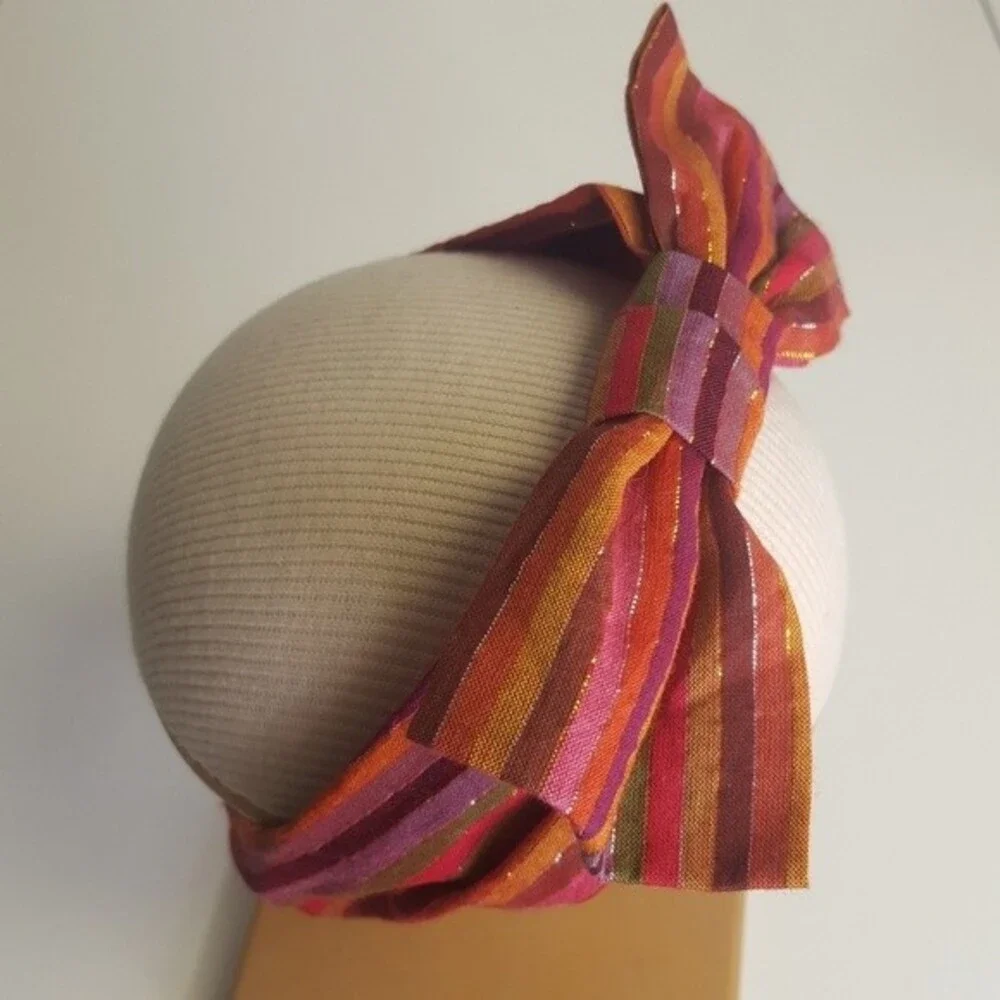 Gymboree Fall Gold Metallic Stripe Baby Bow